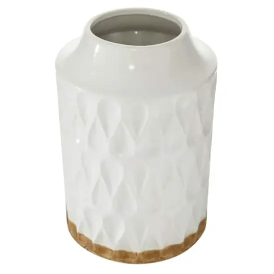 White Porcelain Contemporary Vase, 8" x 12" {3}
