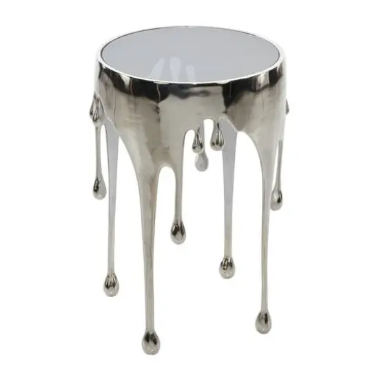 24" Silver Contemporary Aluminum Accent Table {3}
