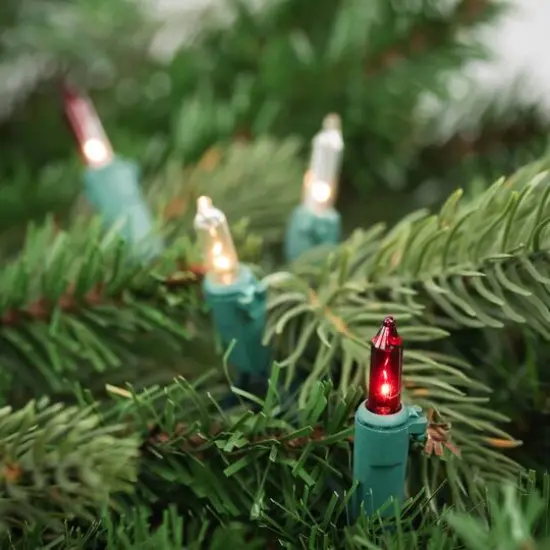100ct. Mini Christmas String Lights with Green Wire Red and Clear {7}