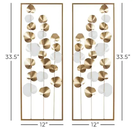 Gold & White Floral Wall Art Set, 2ct. {4}