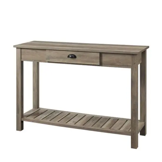 Walker Edison Gray Wash Country Entry Table {7}