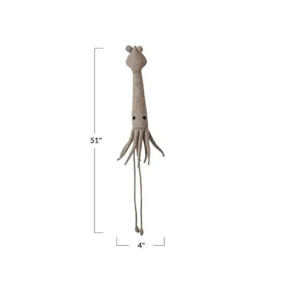 Hello Honey&reg; 51" Gray & Black Handmade Wool Felt Squid Wall Hanging {4}