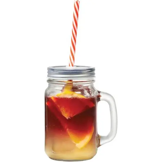 Gourmet by Starfrit 16oz. Mason Jar Mugs with Straws, 2ct. {5}