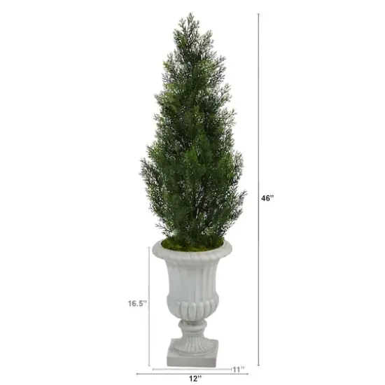 4ft. UV Resistant Mini Cedar Artificial Pine Tree in Decorative Urn {3}