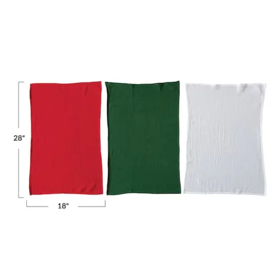 Hello Honey® 28" Green Woven Cotton Double Cloth Tea Towels, 3ct. {5}