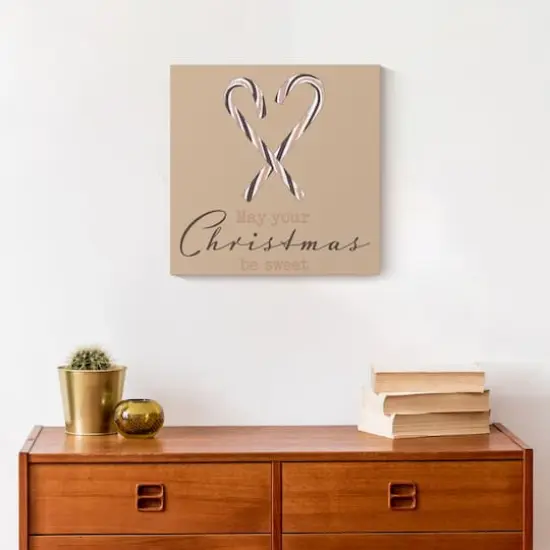 Sweet Christmas Candy Cane Canvas Wall Art {5}