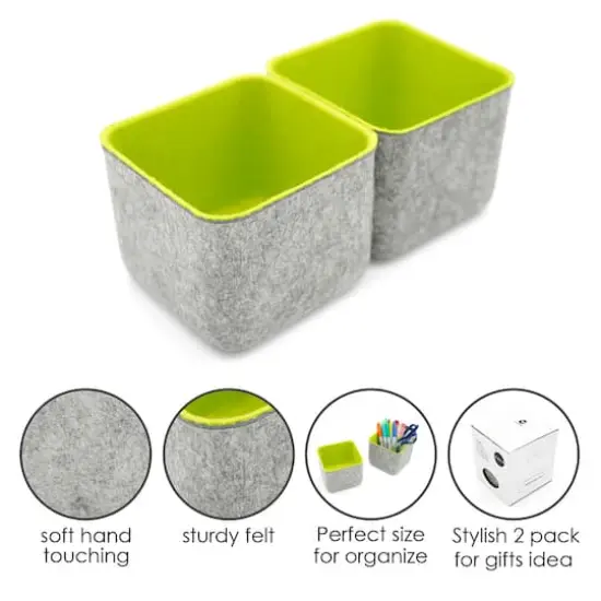 Welaxy Felt 2 Piece Storage Cubes Green {7}