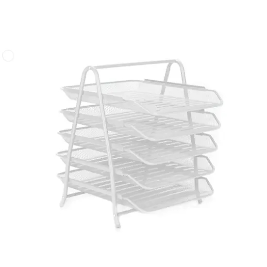 Mind Reader Desk Organizer with 5 Sliding Trays White {1}