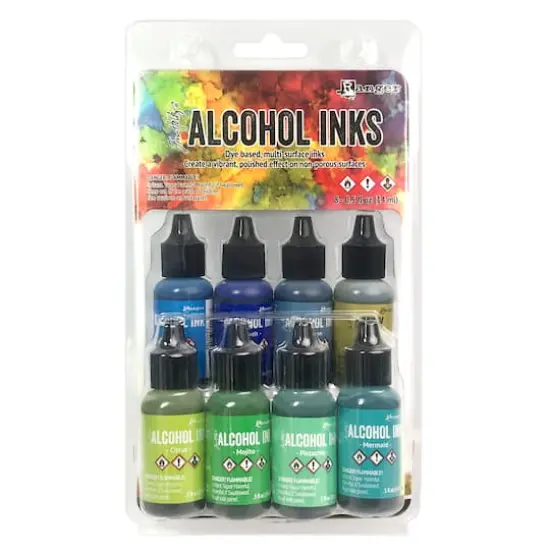 Tim Holtz&reg; Greens & Blue 8 Color Alcohol Ink Set {1}