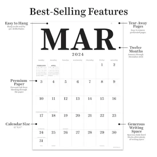 TF Publishing 2024 Medium Art Poster Wall Calendar {4}