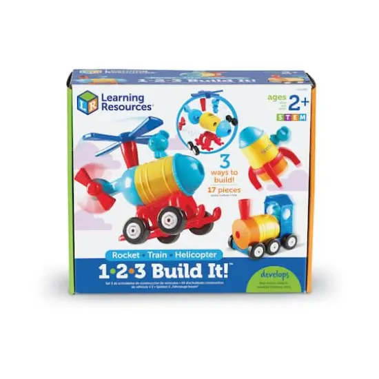 1-2-3 Build It! Rocket-Train-Helicopter {1}