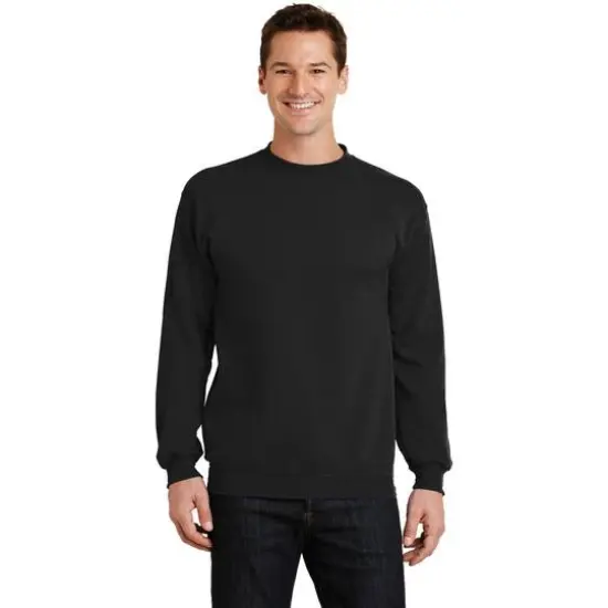 Port & Company&reg; Neutrals Core Fleece Crewneck Sweatshirt Jet Black {4}