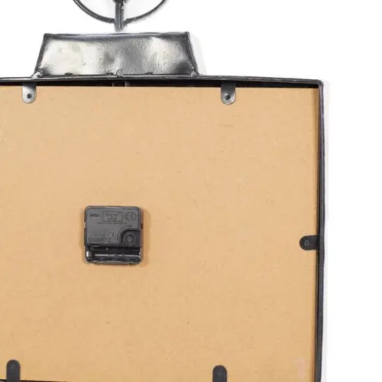 16" White Metal Vintage Wall Clock {7}