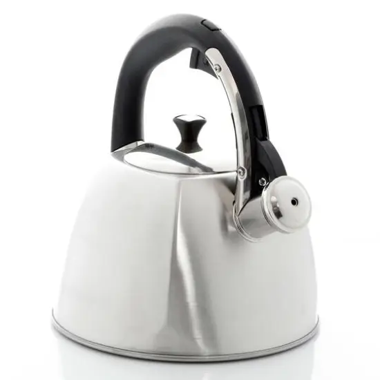 Mr. Coffee Belgrove 2.5qt. Brushed Stainless Steel Whistling Tea Kettle with Nylon Handle {11}