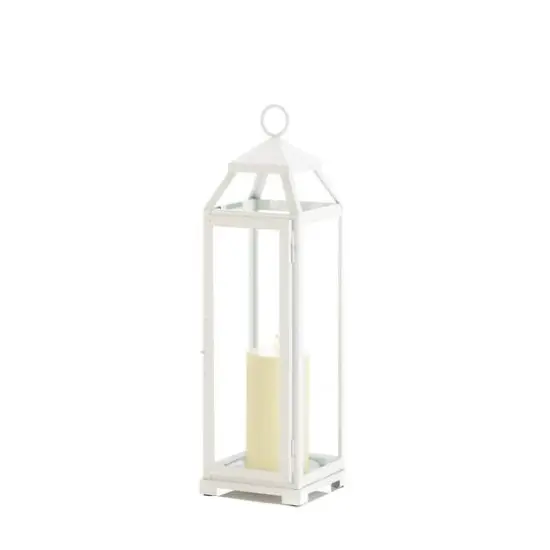 19" Country White Open Top Lantern {4}