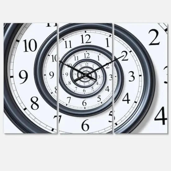 Designart 'Time Spiral Analog Wall Modern Multipanel Wall Clock {1}