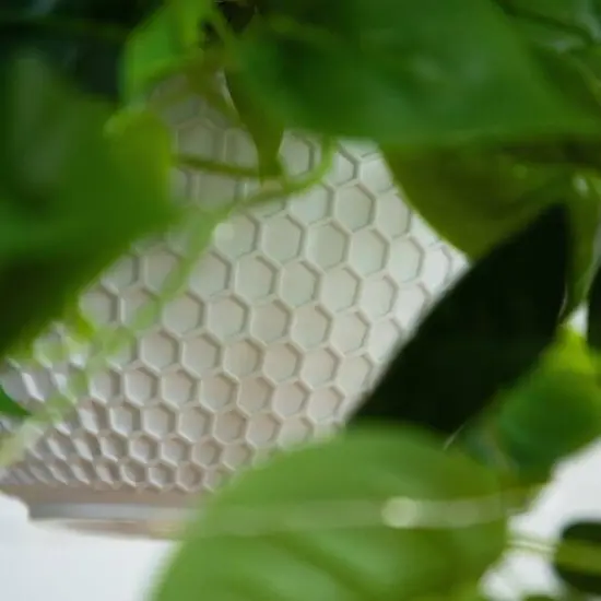 24" UV Resistant Artificial LED Lit Philodendron in White Hanging Basket {6}