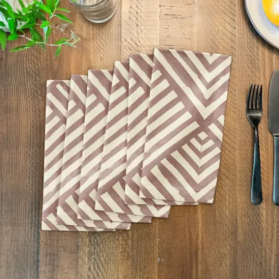 Watercolor Diamond Cotton Twill Napkin Blush {4}