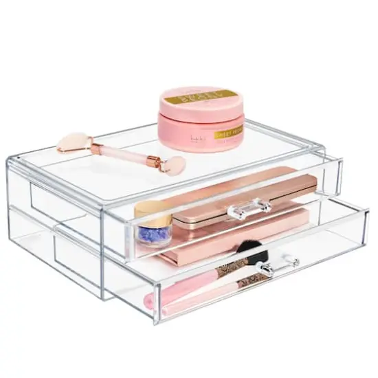 Sorbus Acrylic Cosmetic Organizer with 2 Rectangular Drawers {1}