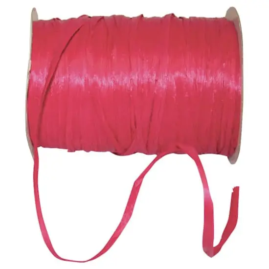 JAM Paper 1/4" Matte Raffia Ribbon, 100yd. Red Raspberry {1}