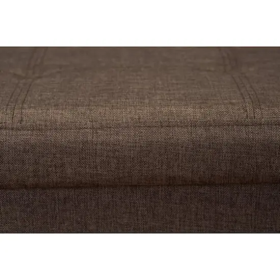 Simplify 30" Faux Linen Double Folding Storage Ottoman Espresso {7}