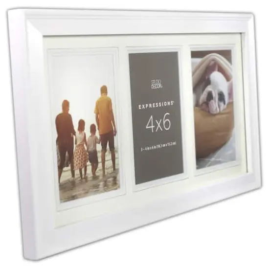 Expressions&trade; 3 Opening 4" x 6" White Collage Frame by Studio D&eacute;cor&reg; {5}