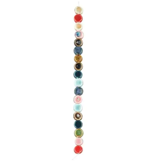 Multicolor Ceramic Coin Beads, 10.5mm by Bead Landing&trade; {4}