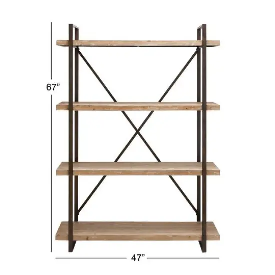 Brown Wood & Metal Industrial Shelving Unit {7}