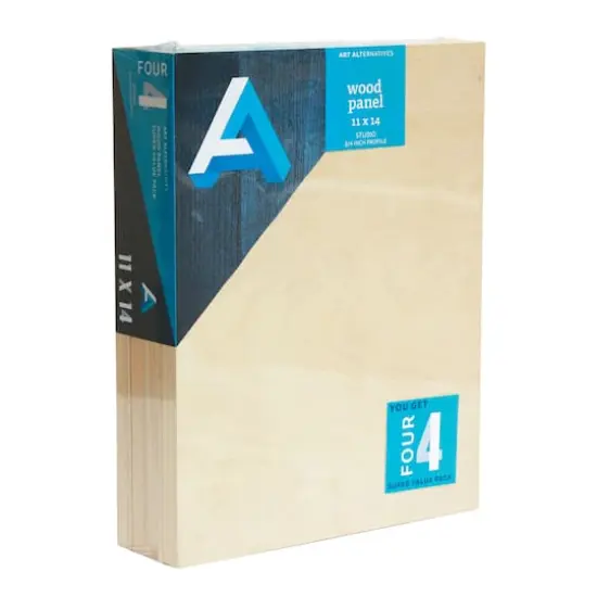 Art Alternatives 11" x 14" Classic Wood Panel Value Pack, 4ct. {1}