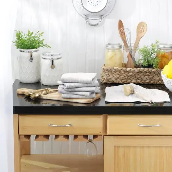 DII&reg; Recycled Cotton Dishcloth Set Light Gray {5}