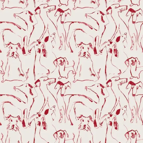 Surface Style Dog Doodle Ink Peel & Stick Wallpaper Lipstick {1}