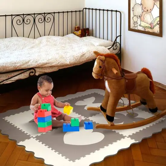 Sorbus 24" Gray & White Interlocking Baby Play Mat {5}