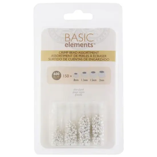 The Beadsmith&reg; Assorted Silver Plated Crimp Beads, 600ct. {3}
