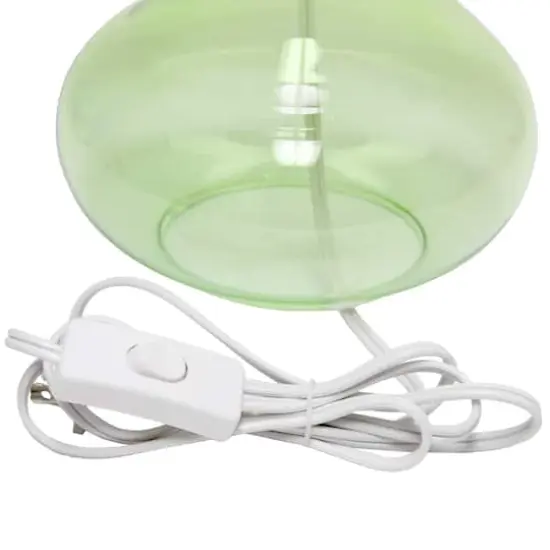 Simple Designs Green & White Glass Raindrop Table Lamp {10}