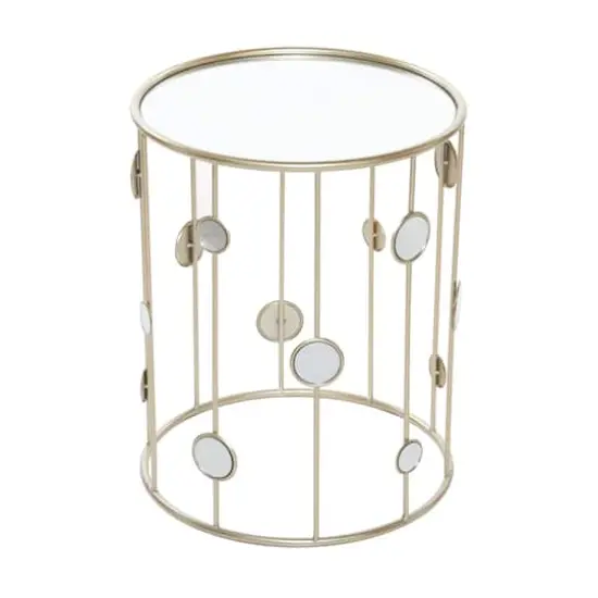 Glass & Gold Metal Contemporary Accent Table Set {4}