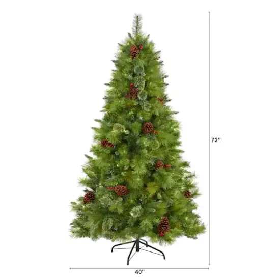 6ft. Unlit Montana Mixed Pine Artificial Christmas Tree with Pinecones and Berries {3}