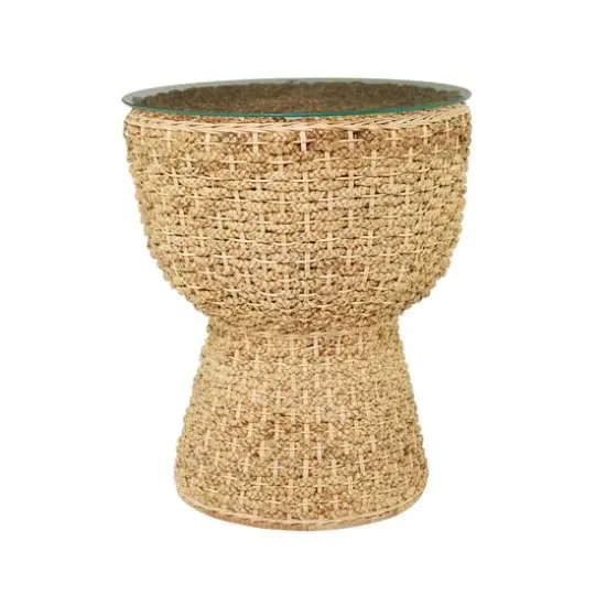 Brown Seagrass Bohemian Accent Table 24" x 20" x 20" {3}