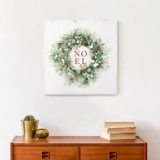 Christmas Wreath Noel Canvas Wall Art {6}
