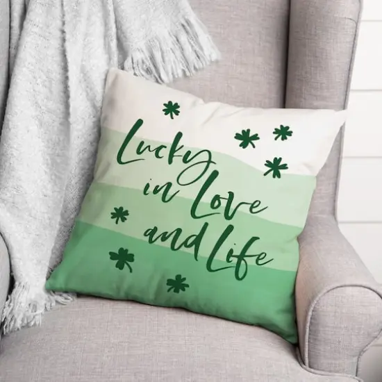Lucky, Love & Life Throw Pillow {3}