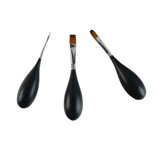 Mixed Media 3 Piece Egg-Shaped Round, Filbert & BrightPaint Brush Set by Artist's Loft&reg; {3}