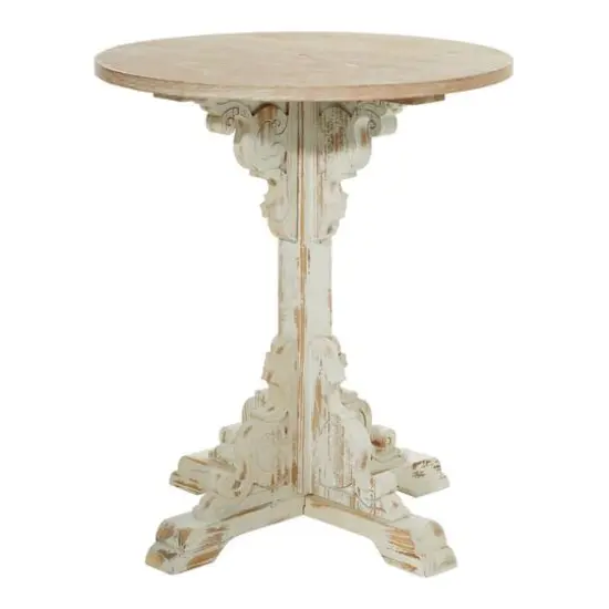 2.5ft. White Chinese Fir Farmhouse Accent Table {1}