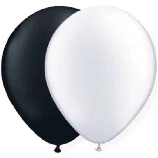 JAM Paper 12" Black & White Latex Party Balloons, 3 Packs of 12 {1}