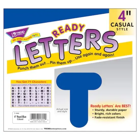 4" Casual Uppercase Ready Letters&reg; Royal Blue {4}