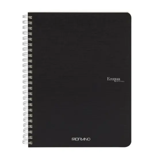 Fabriano&reg; EcoQua Spiral Bound Lined Notebook Black {1}