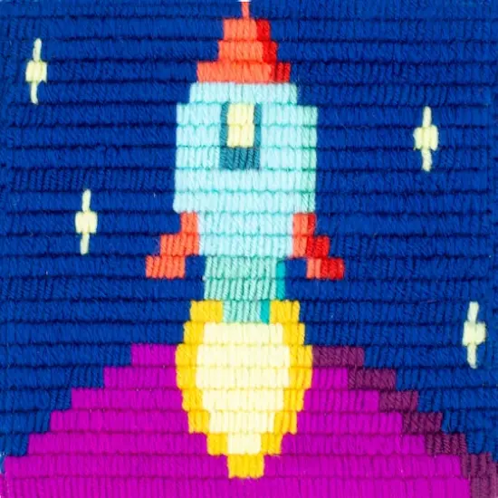Lion Brand&reg; Rocket Ship Paint-by-Stitches Kit {3}
