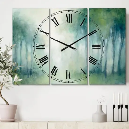 Designart Walk In The Forest Farmhouse 3 Panel Wall Clock {3}