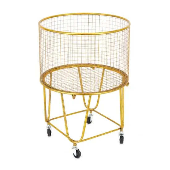 24" Gold Iron Glam Storage Cart {1}