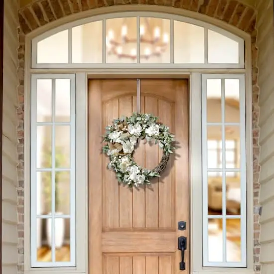 Haute Decor 22" Cream Crescent Hydrangea Wreath {3}