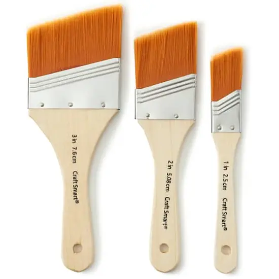 Gold Taklon Large Area Angular Brush Pack by Craft Smart&reg; {1}