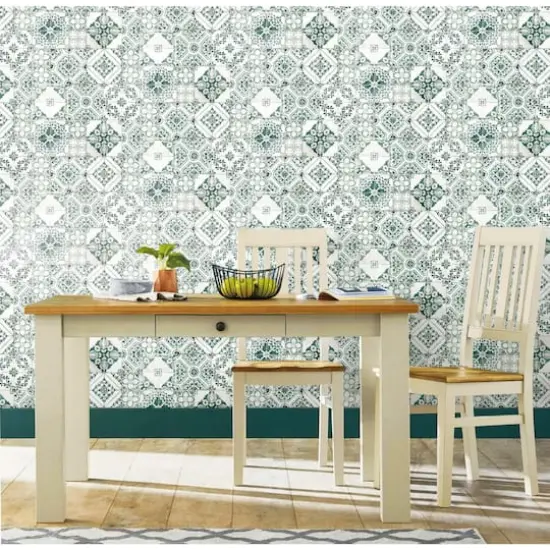 RoomMates Mediterranean Tile Peel & Stick Wallpaper Teal {6}